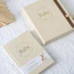 Baby Book with Keepsake Box Oatmeal Linen - Pure Apotheca