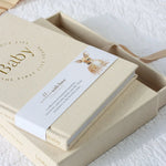 Baby Book with Keepsake Box Oatmeal Linen - Pure Apotheca