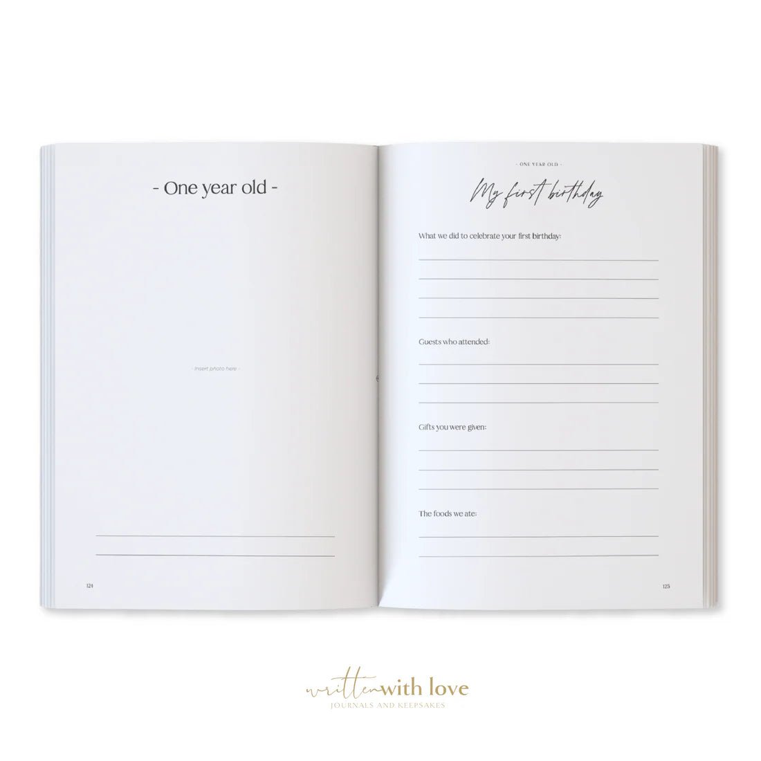 Baby Book with Keepsake Box Oatmeal Linen - Pure Apotheca