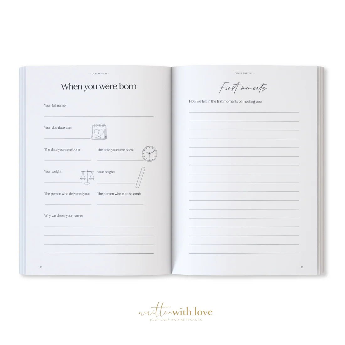 Baby Book with Keepsake Box Peony Pink Linen - Pure Apotheca