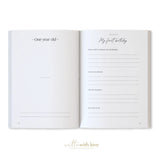 Baby Book with Keepsake Box Peony Pink Linen - Pure Apotheca