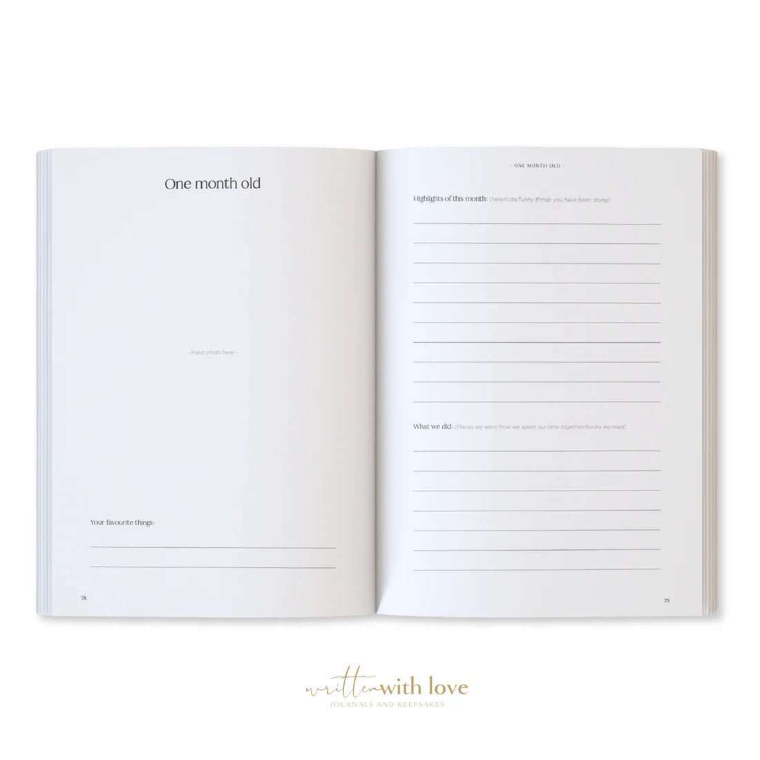 Baby Book with Keepsake Box Peony Pink Linen - Pure Apotheca