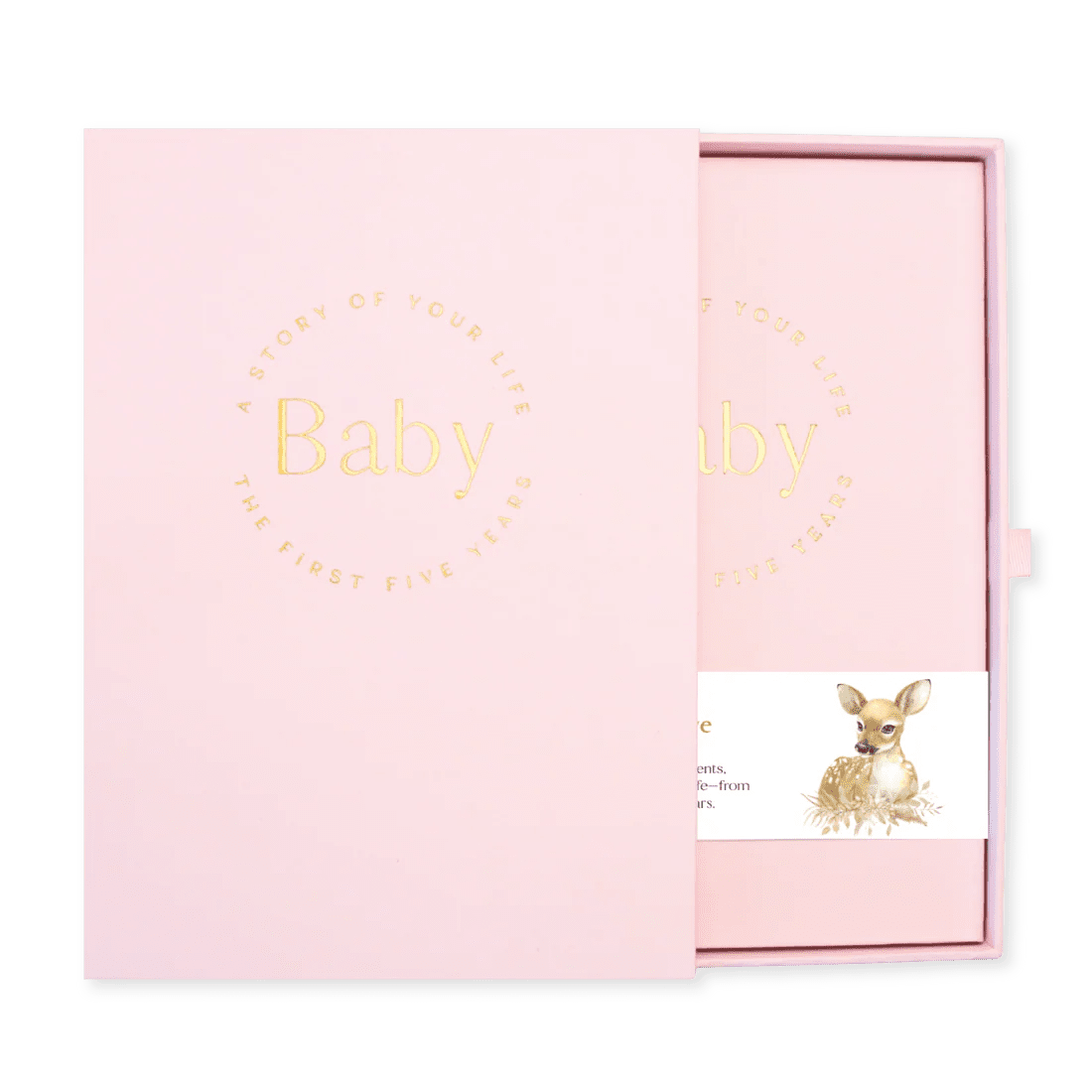 Baby Book with Keepsake Box Peony Pink Linen - Pure Apotheca