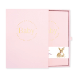 Baby Book with Keepsake Box Peony Pink Linen - Pure Apotheca