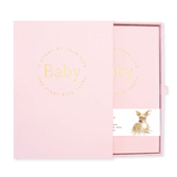 Baby Book with Keepsake Box Peony Pink Linen - Pure Apotheca