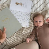 Baby Book with Keepsake Box Sage Green Linen - Pure Apotheca