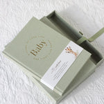 Baby Book with Keepsake Box Sage Green Linen - Pure Apotheca