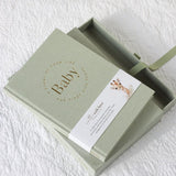 Baby Book with Keepsake Box Sage Green Linen - Pure Apotheca