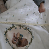 Baby Heirloom Blanket - Bunny Blue Floral - Pure Apotheca