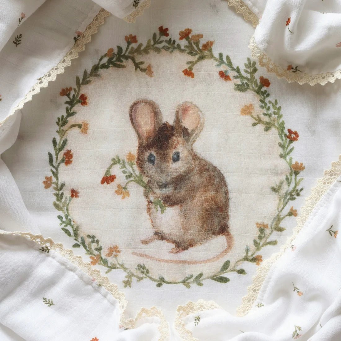 Baby Heirloom Blanket - Mouse Floral - Pure Apotheca