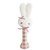 Baby Stick Rattle Rose Check - Pure Apotheca