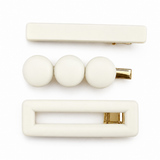 Geo Ivory Hair Clips Set/3