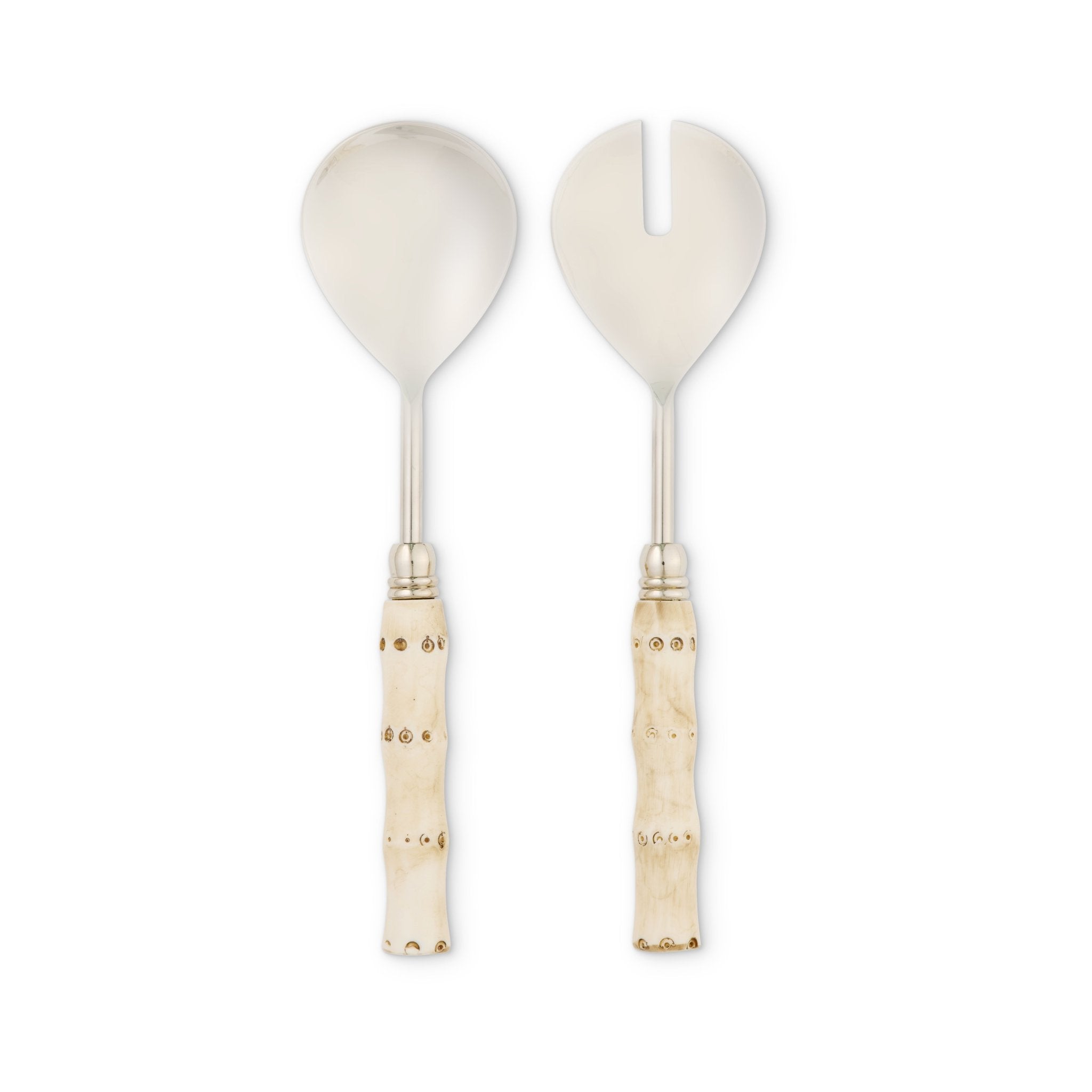 BAHAMA BAMBOO CREAM SALAD SERVER SET - Pure Apotheca
