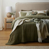 Bailey Olive Stonewash Queen Coverelet Set + 2 Pillowcases - Pure Apotheca