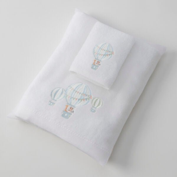 Balloon Voyage Bath Towel & Face Wash in Organza Gift Bag - Pure Apotheca