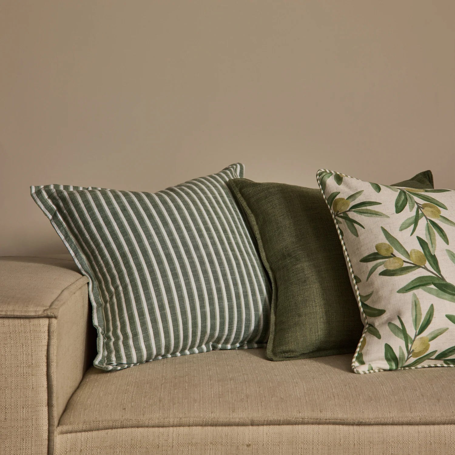 BATHURST GREEN STRIPE CUSHION 50CM - Pure Apotheca