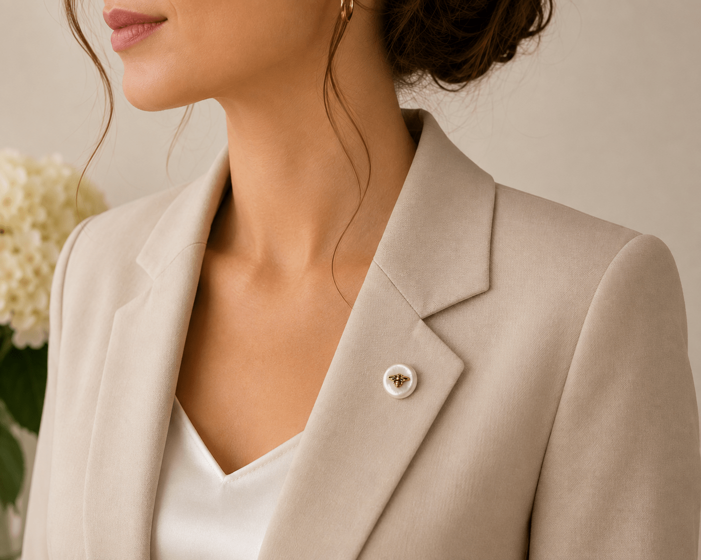 Bee Coin Pearl Brooch - Pure Apotheca