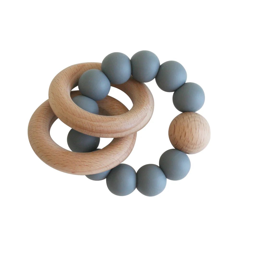 Beechwood Teether Ring Set Storm Grey - Pure Apotheca