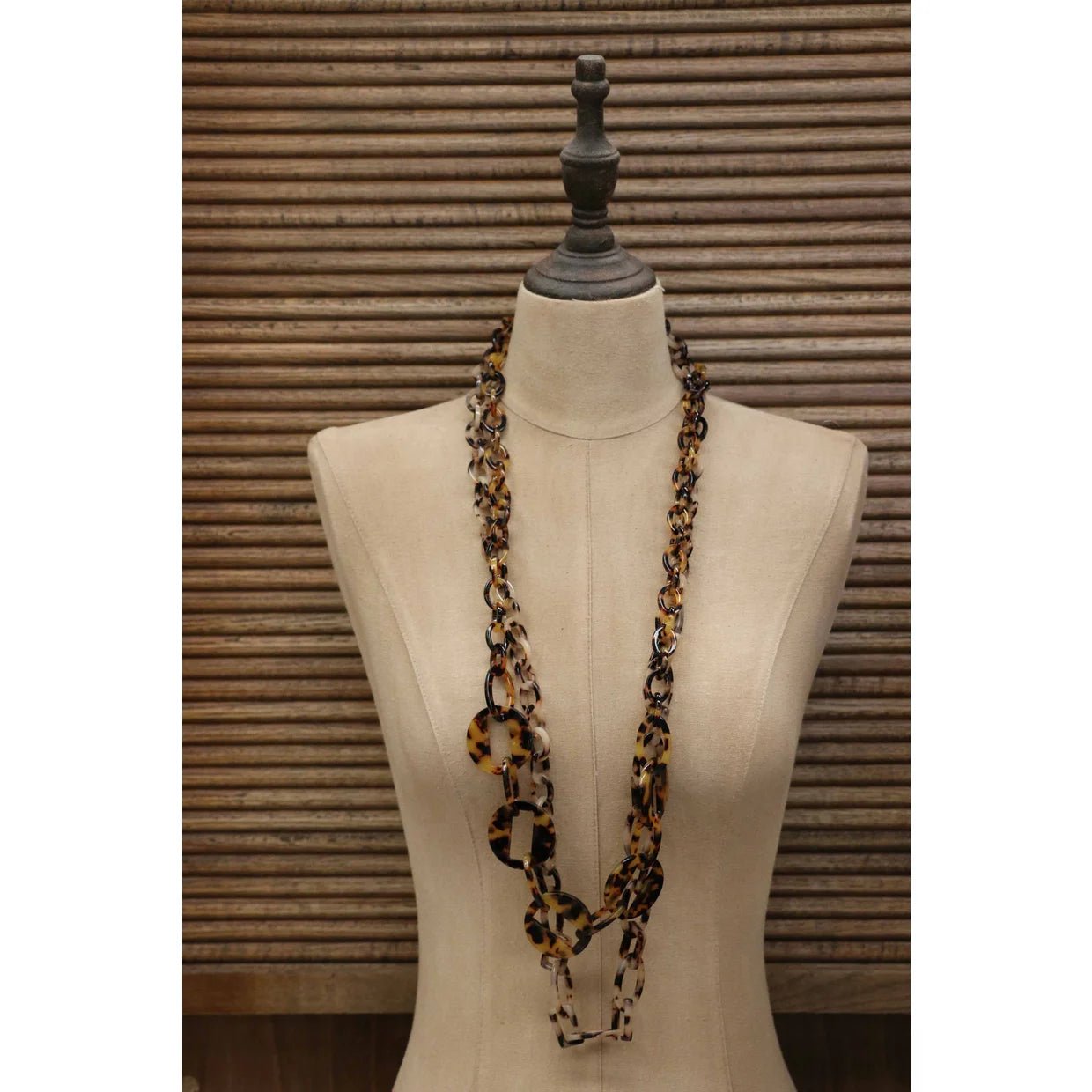 Beige Tortoise Shell Chain Link Necklace - Pure Apotheca