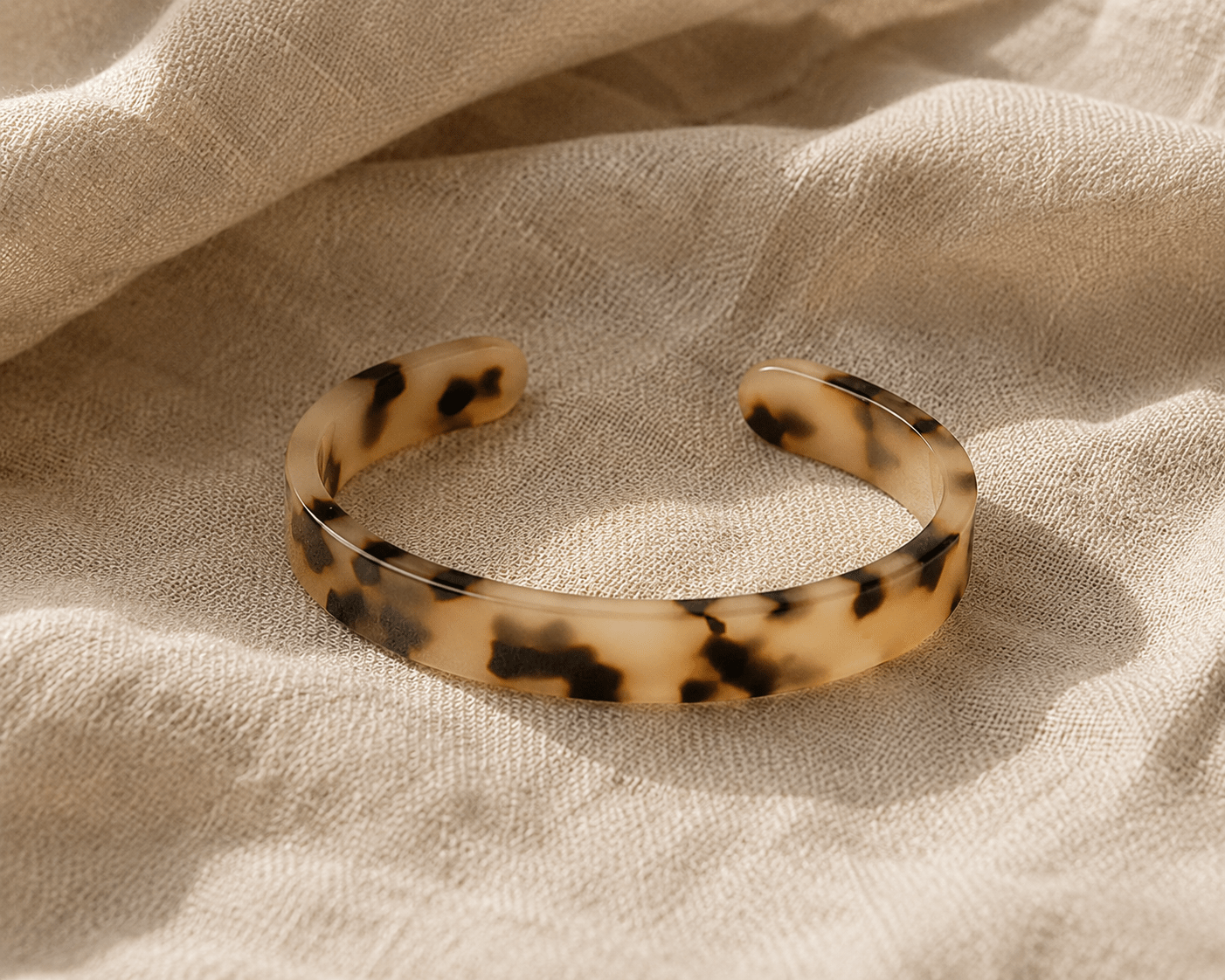 Beige Tortoise Shell Cuff Bangle - Pure Apotheca