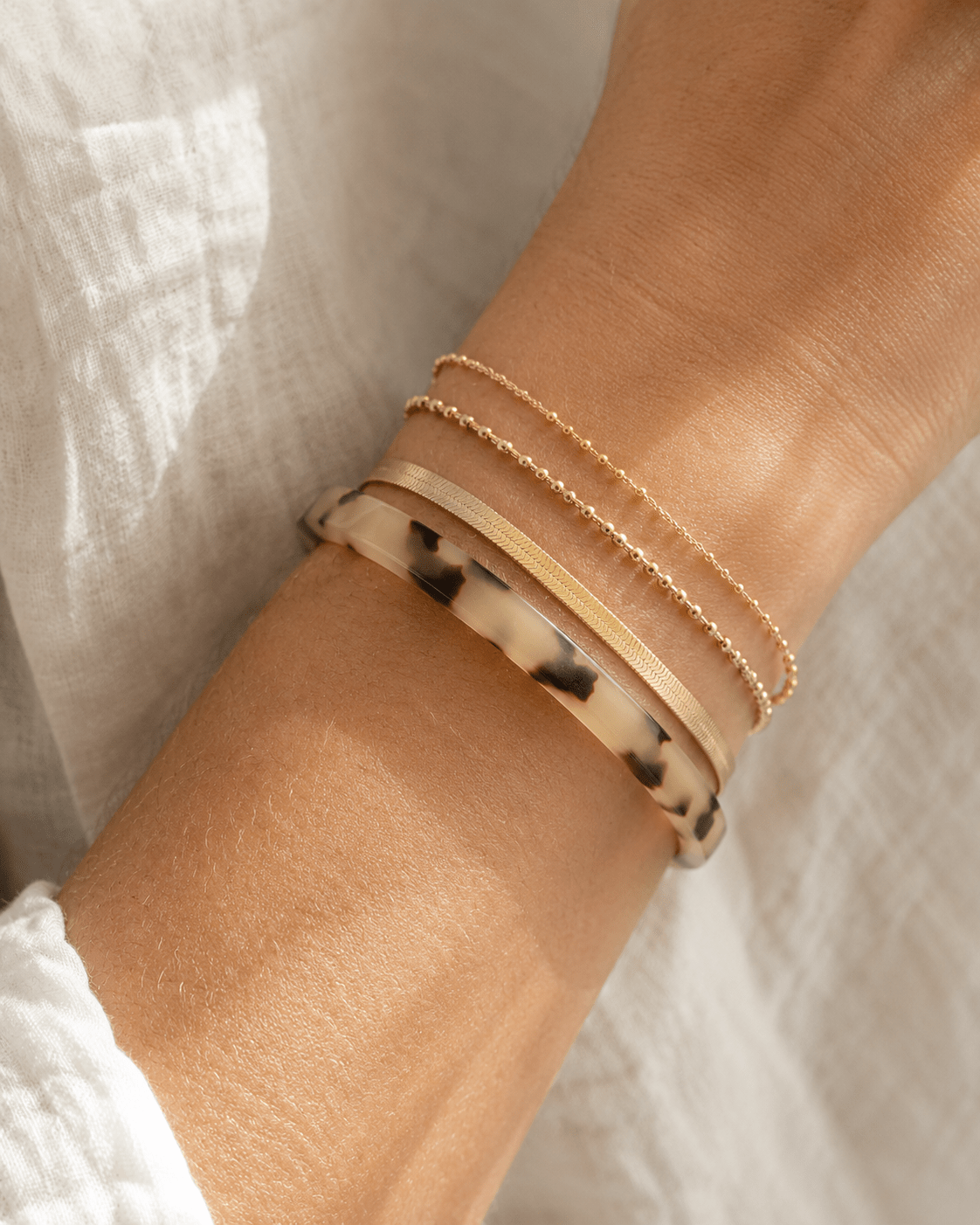 Beige Tortoise Shell Cuff Bangle - Pure Apotheca