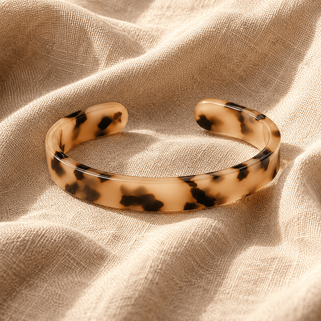 Beige Tortoise Shell Cuff Bangle - Pure Apotheca
