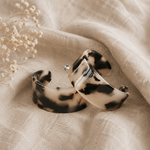 Beige Tortoise Shell Wide Hoop Earring - Pure Apotheca