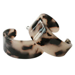 Beige Tortoise Shell Wide Hoop Earring - Pure Apotheca