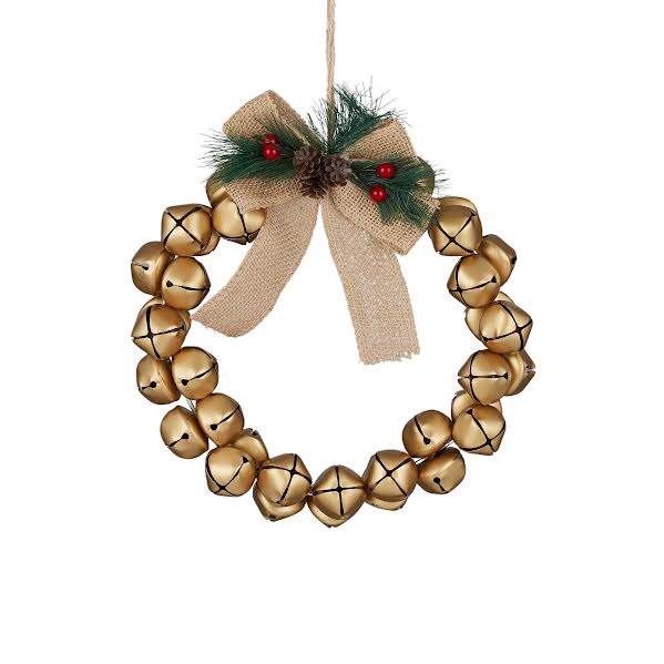 Bell Wreath Metal 26x5cm Gold - Pure Apotheca