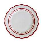 BELLE WHITE/RED HANDPAINTED DINNER PLATE - Pure Apotheca
