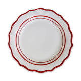 BELLE WHITE/RED HANDPAINTED DINNER PLATE - Pure Apotheca