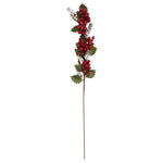 Berry Leaf Spray w Pinecones 85cm Red - Pure Apotheca