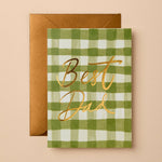 Best Dad Green Gingham Card - Pure Apotheca