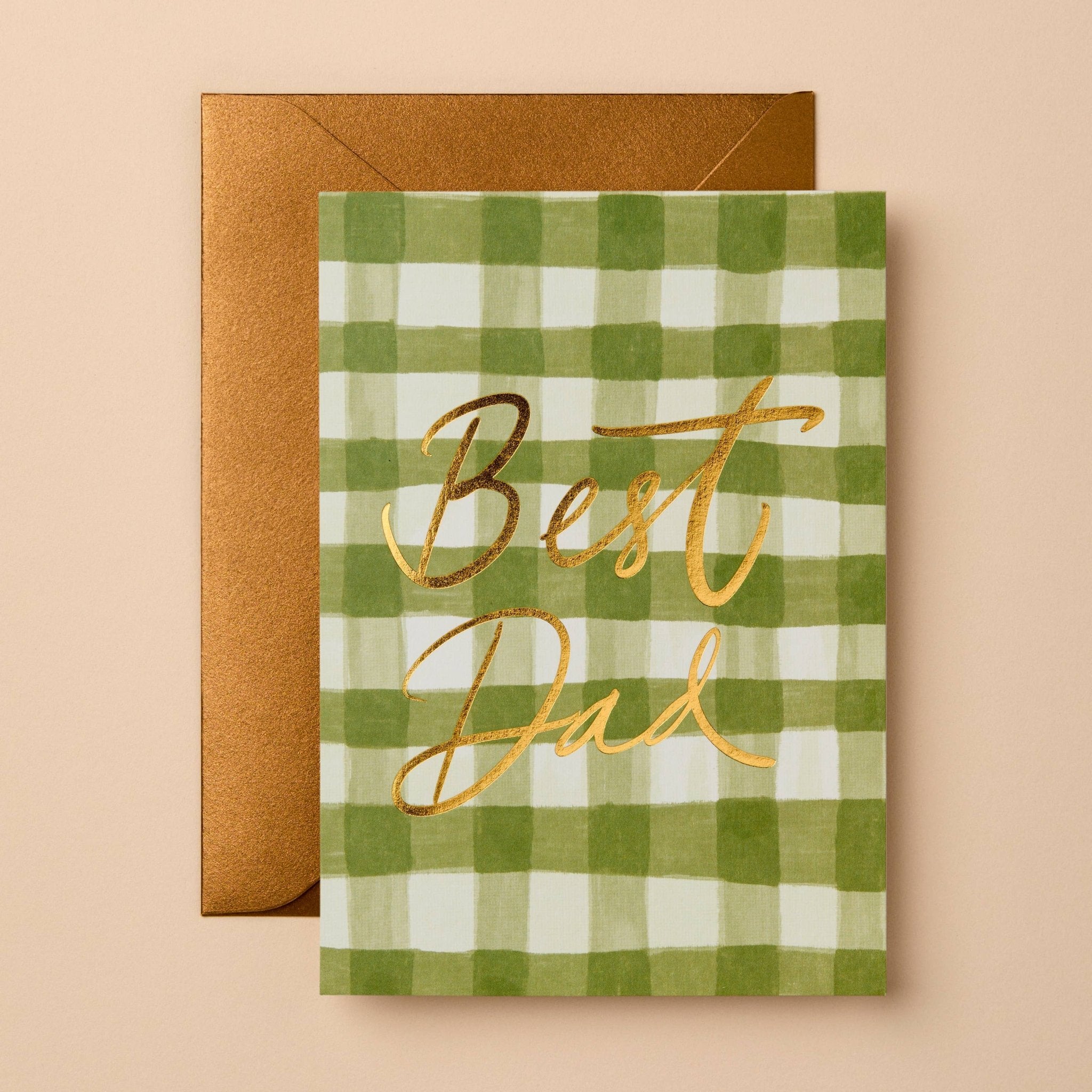 Best Dad Green Gingham Card - Pure Apotheca