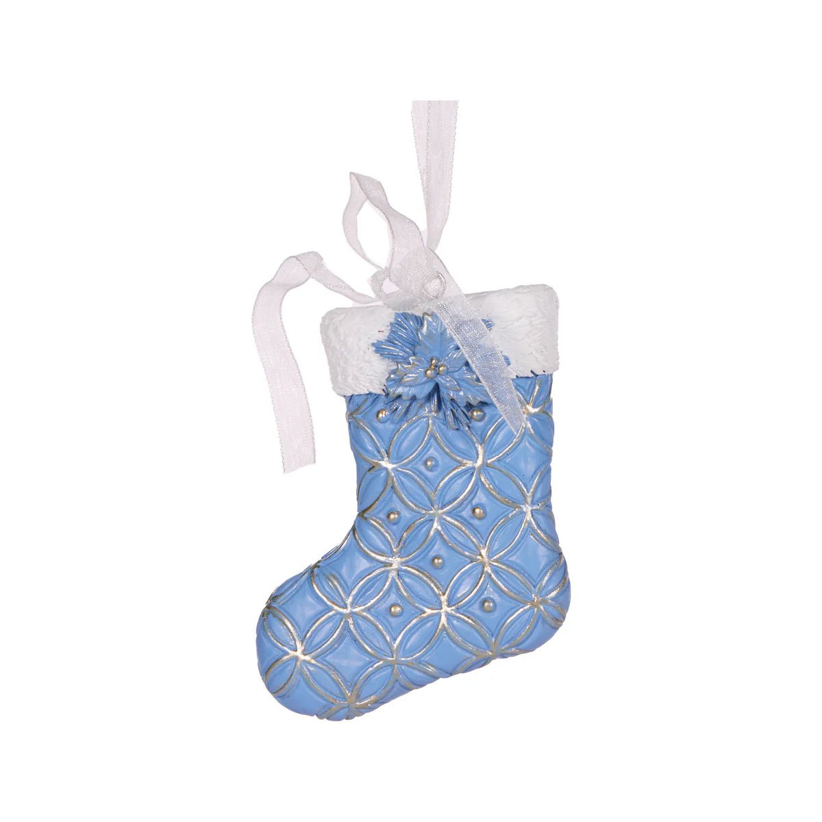 BLUE AND WHITE STOCKING ORNAMENT - Pure Apotheca