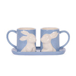BLUE CERAMIC BUNNIES MUG SET - Pure Apotheca