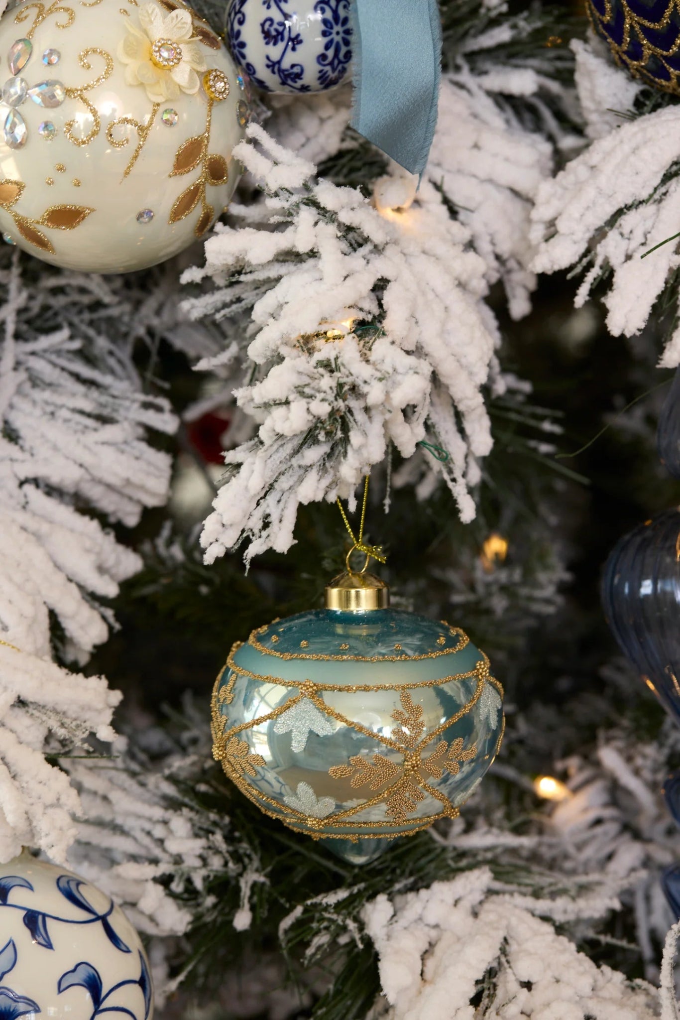BLUE EMBELLISHED DECO ONION BAUBLE - Pure Apotheca