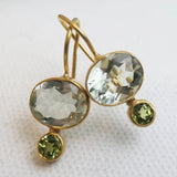 Blue Emerald Oval Crystal Hook Earring - Pure Apotheca