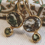 Blue Emerald Oval Crystal Hook Earring - Pure Apotheca
