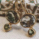 Blue Emerald Oval Crystal Hook Earring - Pure Apotheca