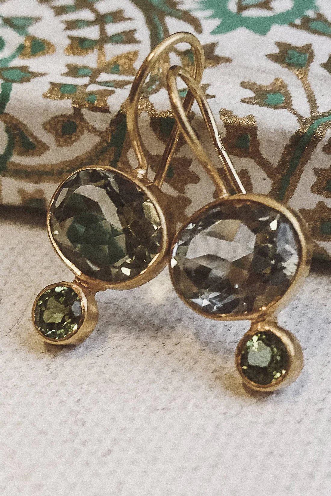 Blue Emerald Oval Crystal Hook Earring - Pure Apotheca
