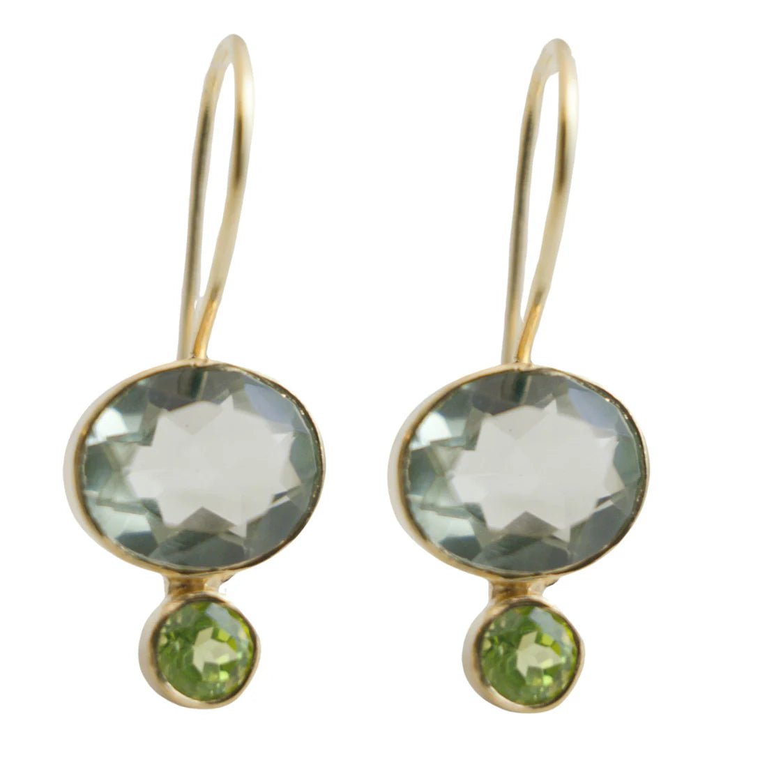 Blue Emerald Oval Crystal Hook Earring - Pure Apotheca