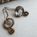 Blue Emerald Oval Crystal Hook Earring - Pure Apotheca