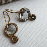Blue Emerald Oval Crystal Hook Earring - Pure Apotheca