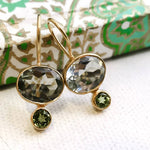 Blue Emerald Oval Crystal Hook Earring - Pure Apotheca