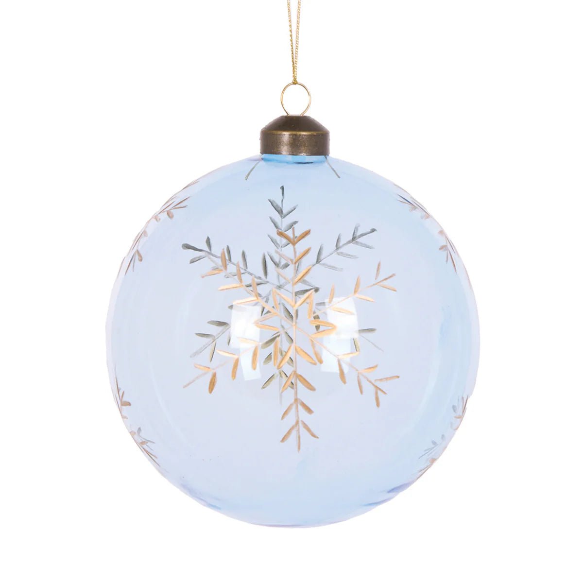 BLUE ETCHED SNOWFLAKE BAUBLE - Pure Apotheca