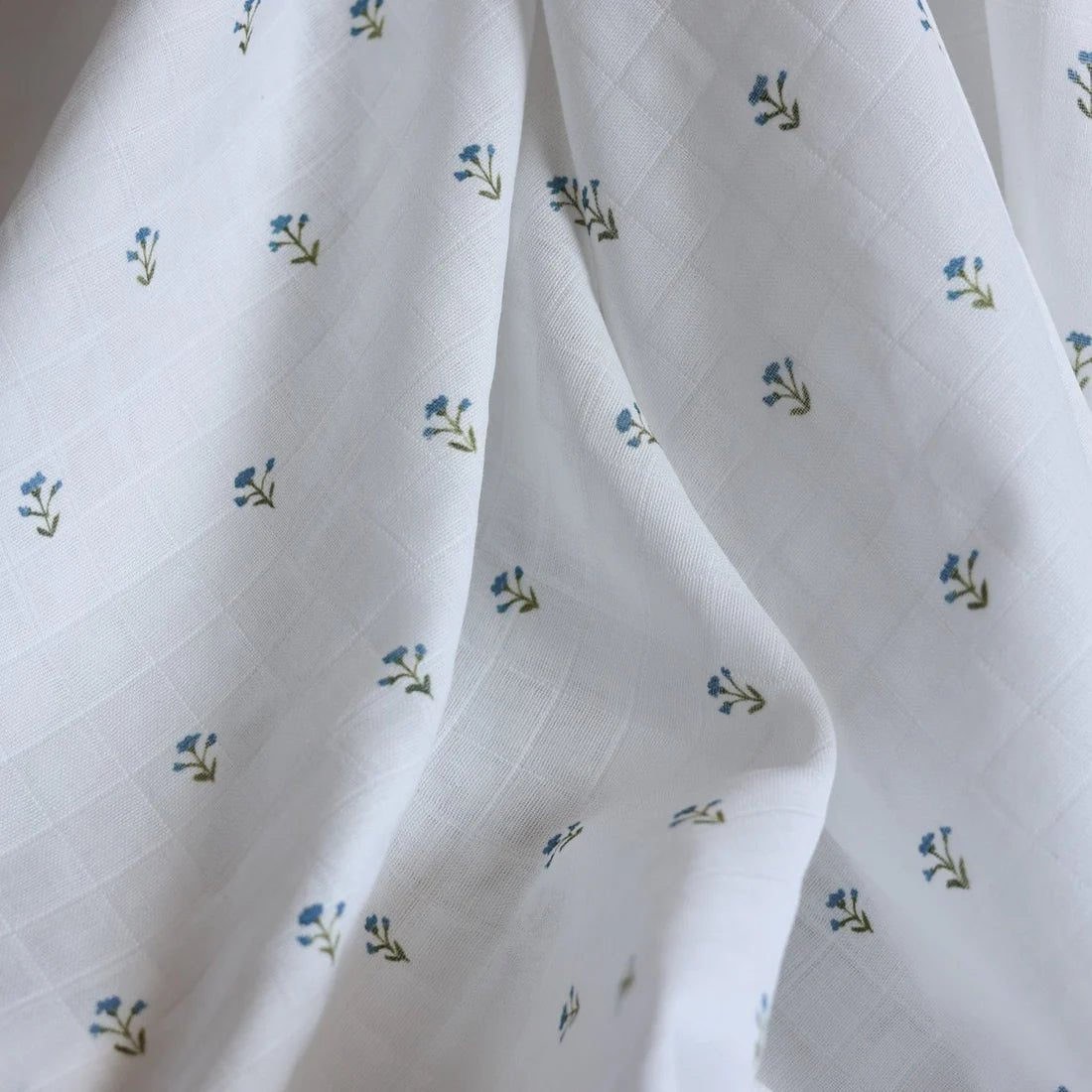 Blue Floral Muslin Swaddle - Pure Apotheca