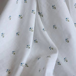 Blue Floral Muslin Swaddle - Pure Apotheca