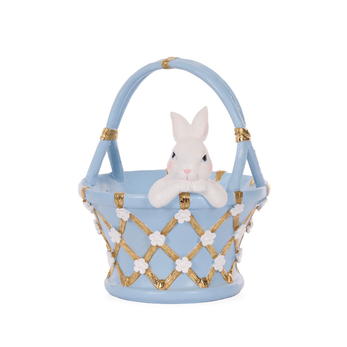 BLUE & GOLD BASKET WITH BUNNY - Pure Apotheca