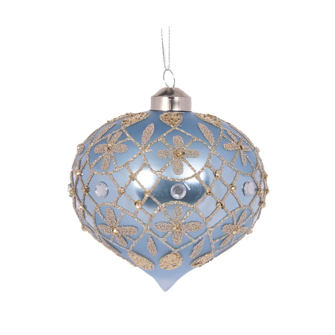 BLUE QUILTED FLEUR ONION BAUBLE - Pure Apotheca